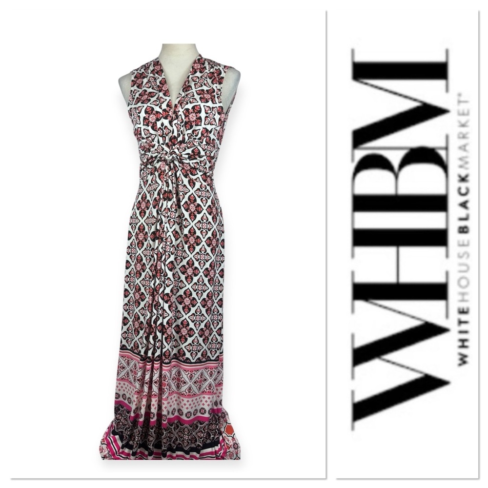 White House Black Market twist detail maxi sleeveless dress size medium